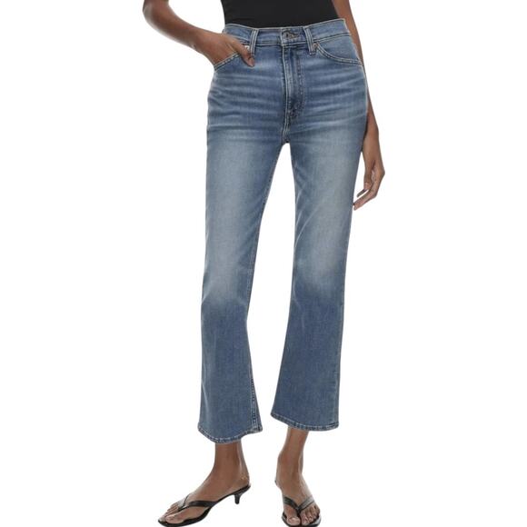 Redone 70s Crop Boot Jeans 27 West Coast Fade Wash Stretch Casual High Waist - Picture 1 of 9